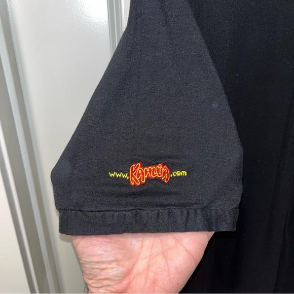 Vintage Kahlua Liquer Men's Black Embelleshed Short Sleeve Button Down Shirt XL - Picture 5 of 5